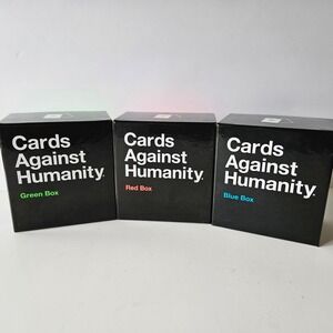 Cards Against Humanity BLUE GREEN RED Expansion Boxes - Authentic Card Game